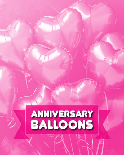 Happy Anniversary Balloons: Make your loved one feel cherished and loved on your anniversary with our beautiful helium-filled Mylar balloons. A perfect addition to any anniversary celebration.